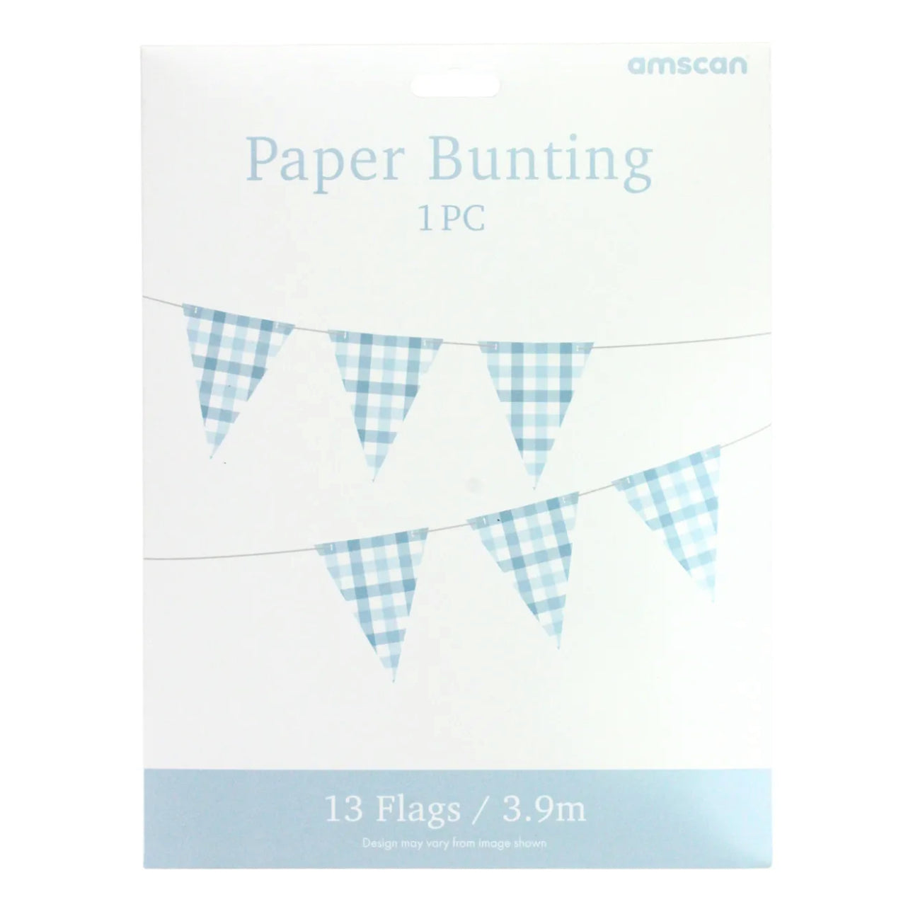 PASTEL BLUE GINGHAM FLAG BANNER (3.9M)