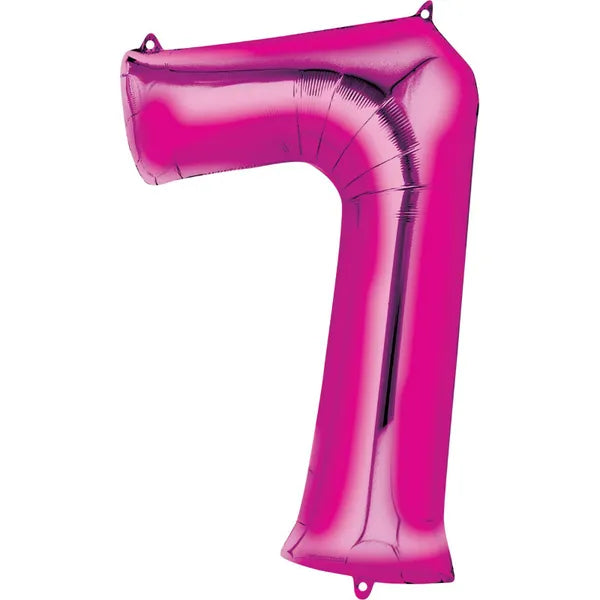 HOT PINK FOIL 7 BALLOON 86CM