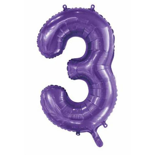 PURPLE FOIL 3 BALLOON 86CM