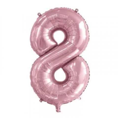 LIGHT PINK FOIL NUMBER 8 BALLOON 86CM