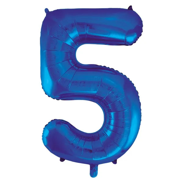 BLUE FOIL 5 BALLOON 86CM