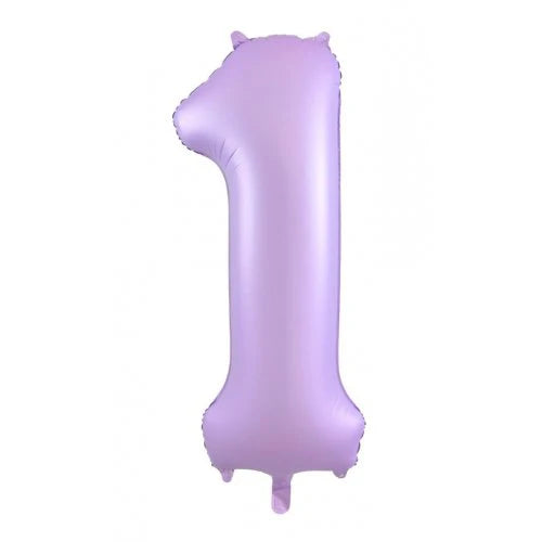 PASTEL MATTE LILAC FOIL NUMBER 1 BALLOON 86CM