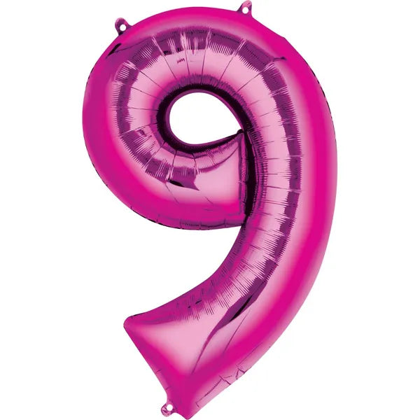 HOT PINK FOIL 9 BALLOON 86CM