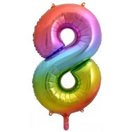 RAINBOW NUMBER 8 BALLOON 86CM