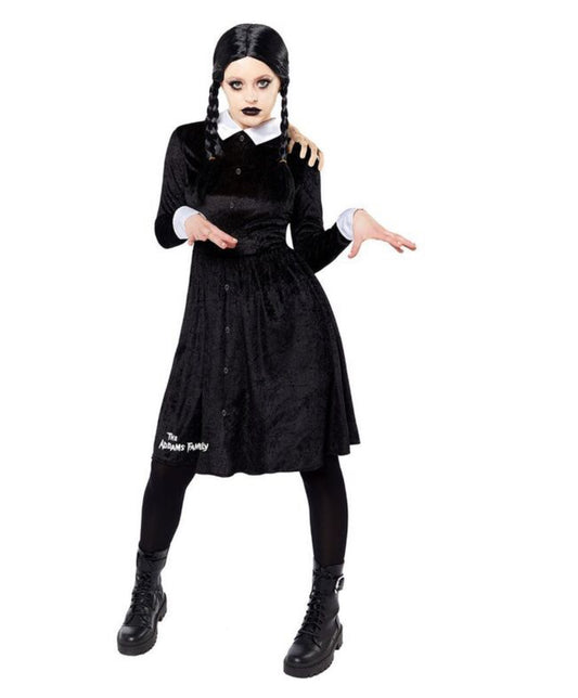 WEDNESDAY ADDAMS ADULT COSTUME (SIZE MEDIUM)