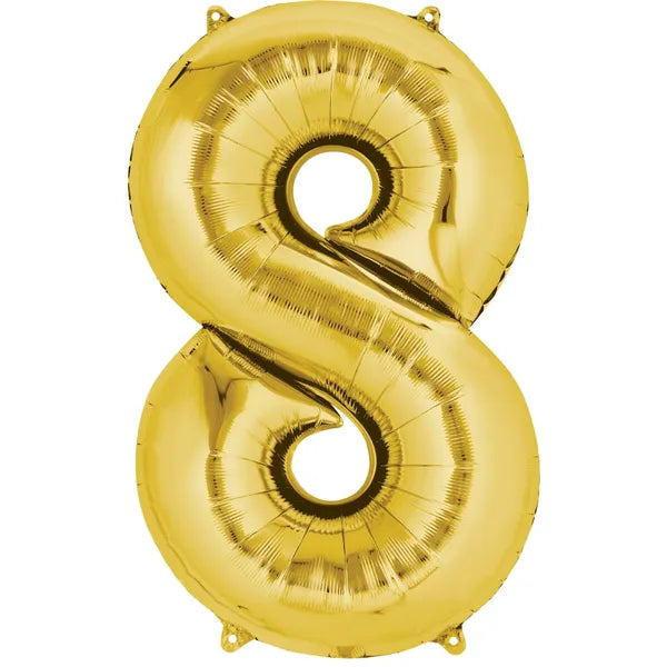 GOLD FOIL 8 BALLOON 86CM