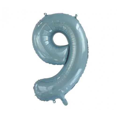 LIGHT BLUE FOIL NUMBER 9 BALLOON 86CM
