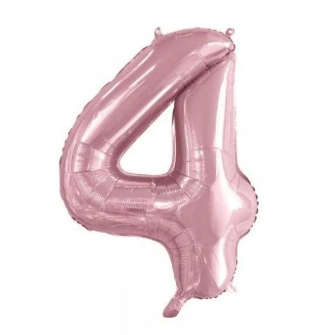 LIGHT PINK FOIL NUMBER 4 BALLOON 86CM