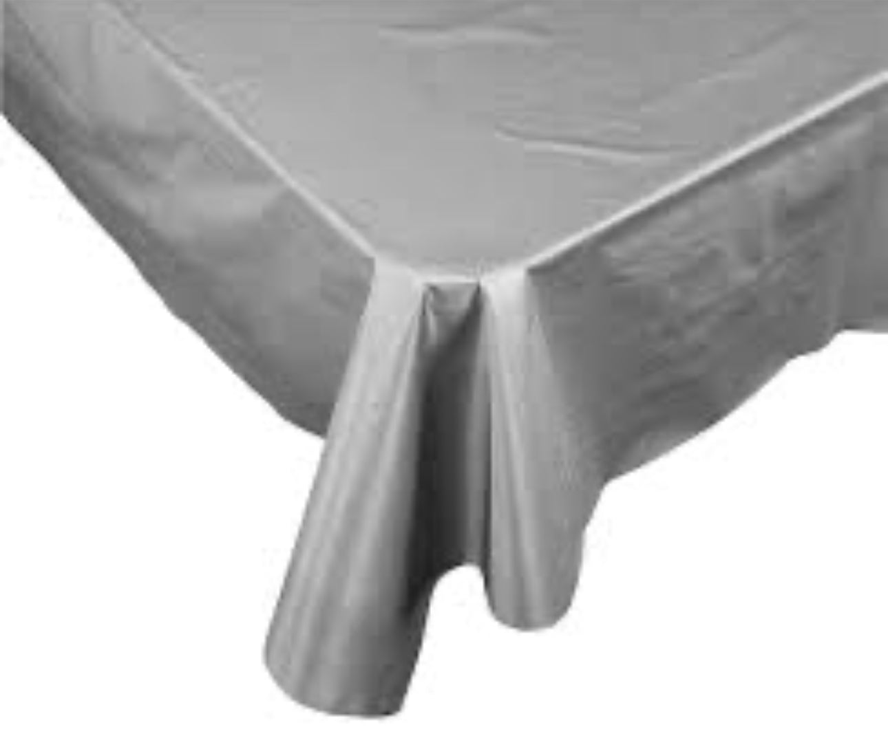 SILVER PLASTIC RECTANGULAR TABLECLOTH