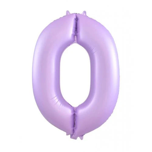 PASTEL MATTE LILAC FOIL NUMBER 0 BALLOON 86CM
