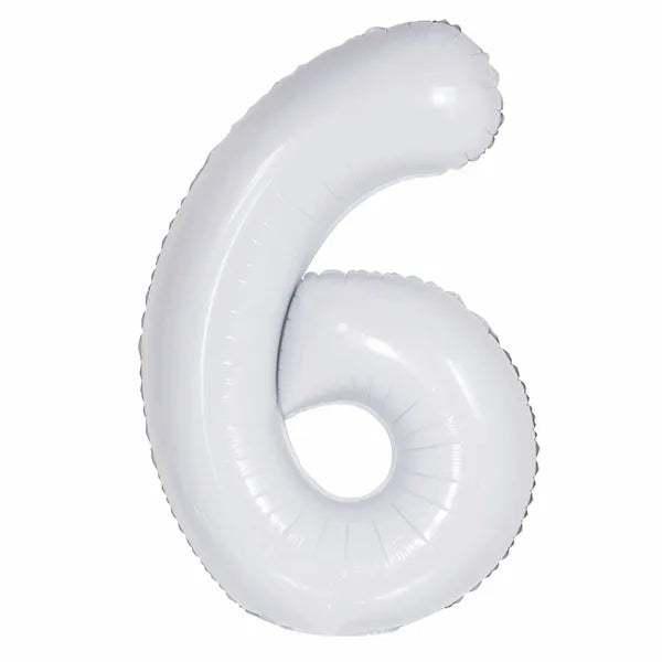 WHITE FOIL 6 BALLOON 86CM