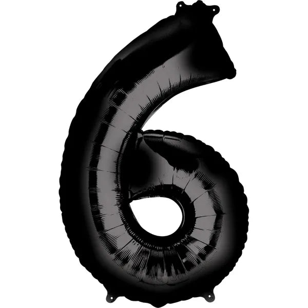 BLACK FOIL 6 BALLOON 86CM