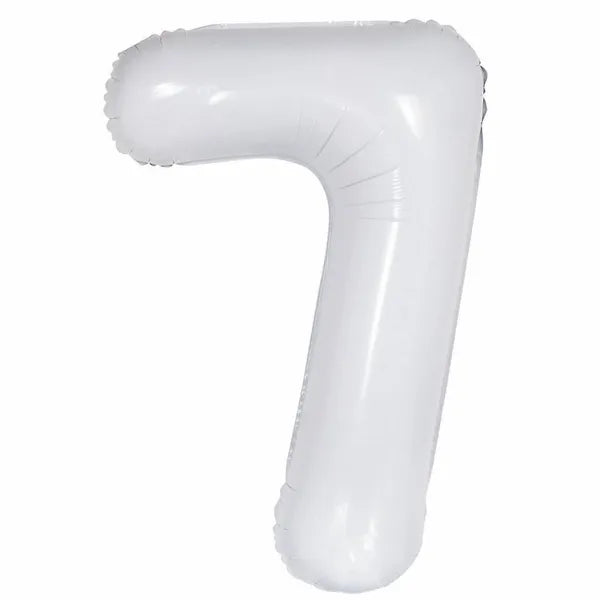 WHITE FOIL 7 BALLOON 86CM