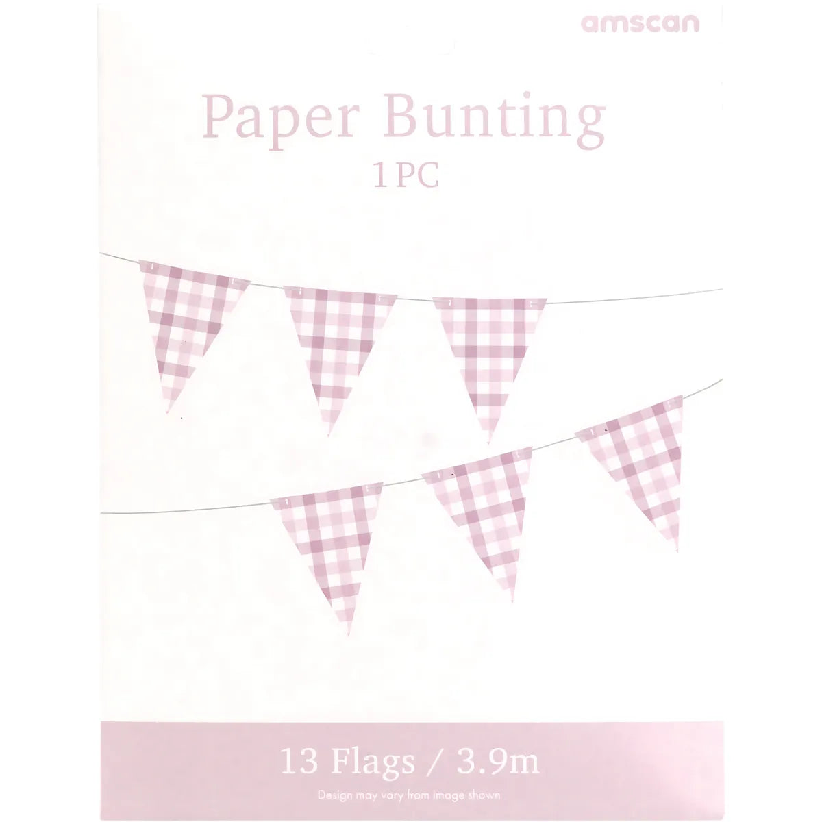 PASTEL PINK GINGHAM FLAG BANNER (3.9M)