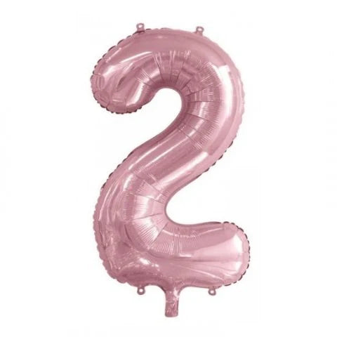 LIGHT PINK FOIL NUMBER 2 BALLOON 86CM