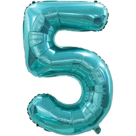 TEAL FOIL 5 BALLOON 86CM