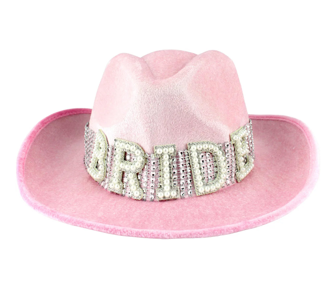 LIGHT PINK BRIDE TO BE RHINESTONE JEWELLED COWBOY HAT