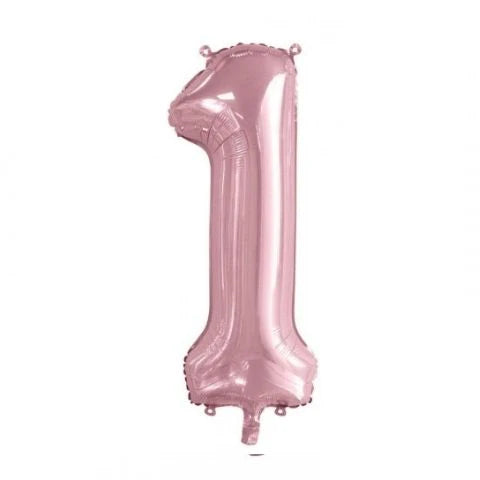 LIGHT PINK FOIL NUMBER 1 BALLOON 86CM
