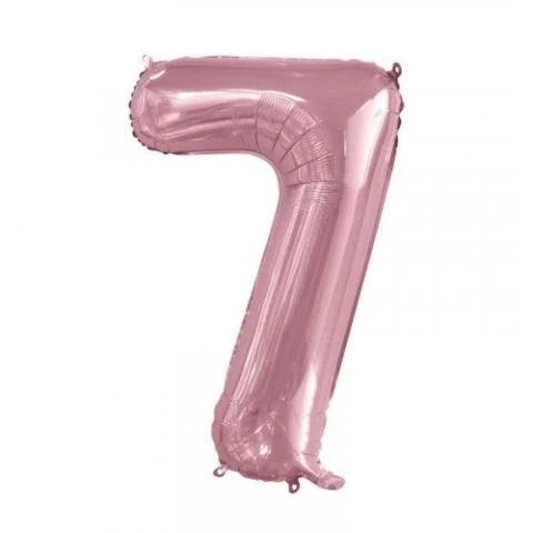 LIGHT PINK FOIL NUMBER 7 BALLOON 86CM