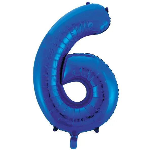 BLUE FOIL 6 BALLOON 86CM
