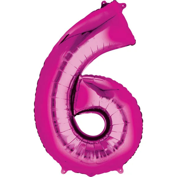 HOT PINK FOIL 6 BALLOON 86CM