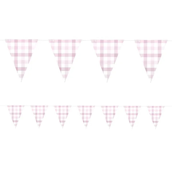 PASTEL PINK GINGHAM FLAG BANNER (3.9M)