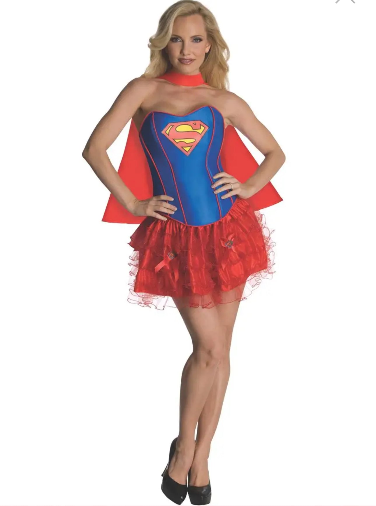LADIES SUPERGIRL FANCY DRESS COSTUME (SIZE MEDIUM)