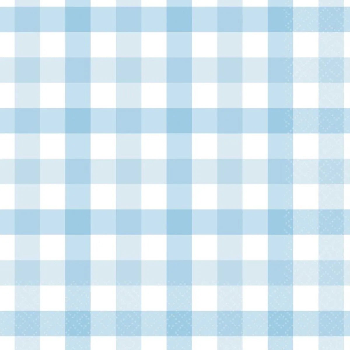 PASTEL BLUE GINGHAM LARGE NAPKINS / SERVIETTES (PACK OF 16)