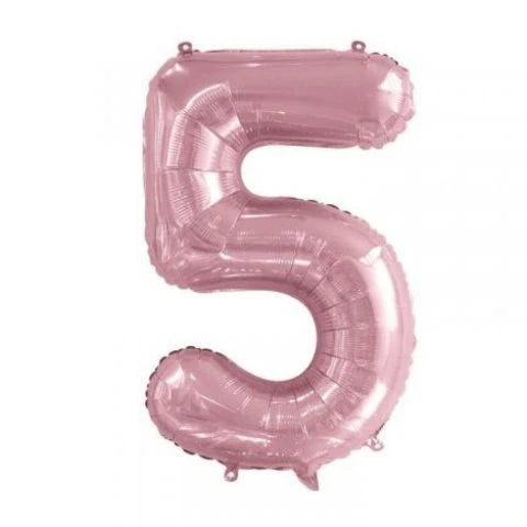 LIGHT PINK FOIL NUMBER 5 BALLOON 86CM