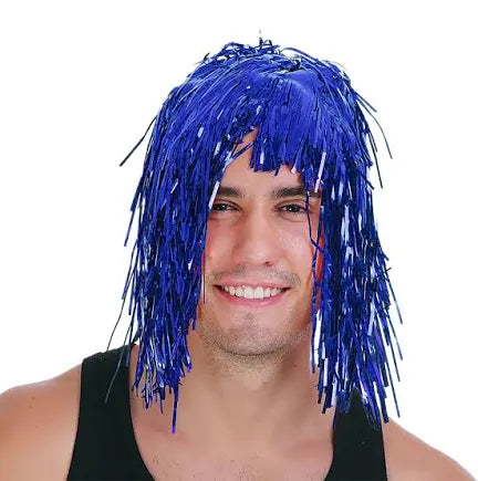 BLUE TINSEL WIG