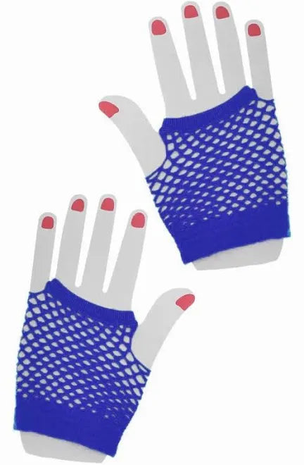 BLUE FISHNET GLOVES - FITS KIDS & ADULTS