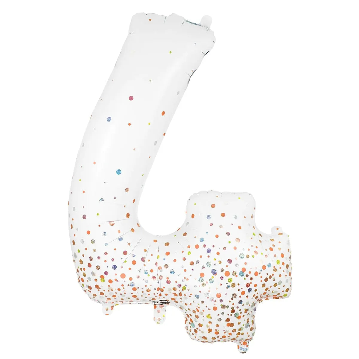 SPARKLING FIZZ ROSE GOLD HOLOGRAPHIC FOIL NUMBER 4 BALLOON 86CM