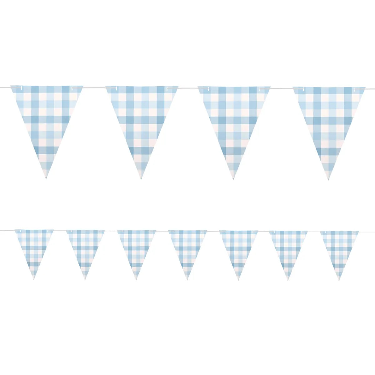 PASTEL BLUE GINGHAM FLAG BANNER (3.9M)