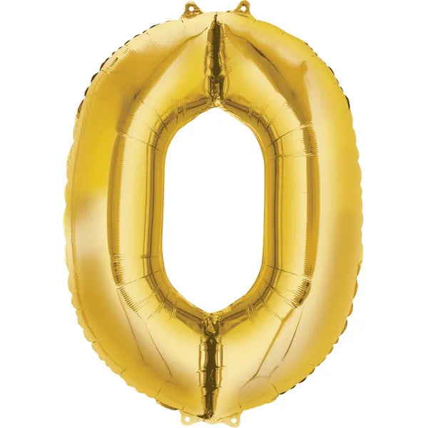 GOLD FOIL 0 BALLOON 86CM