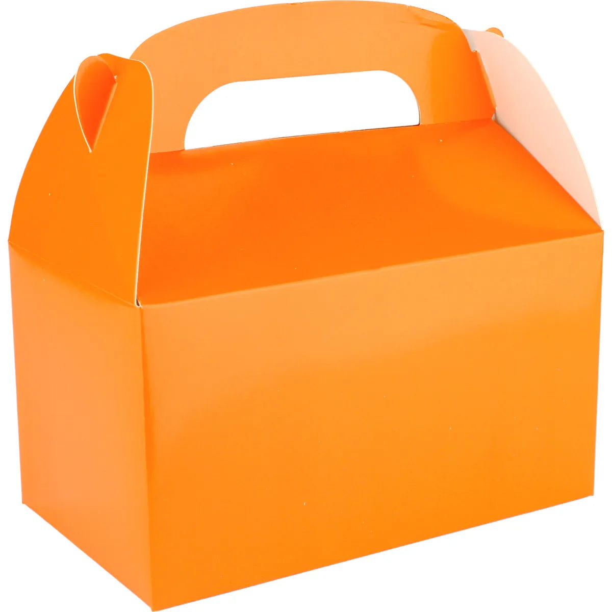ORANGE LOLLY/TREAT BOXES WITH HANDLE (PACK OF 4)