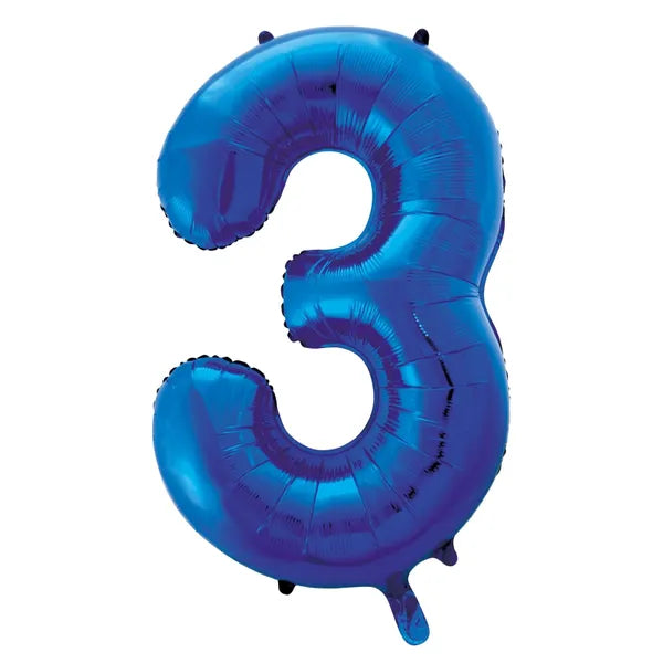 BLUE FOIL 3 BALLOON 86CM