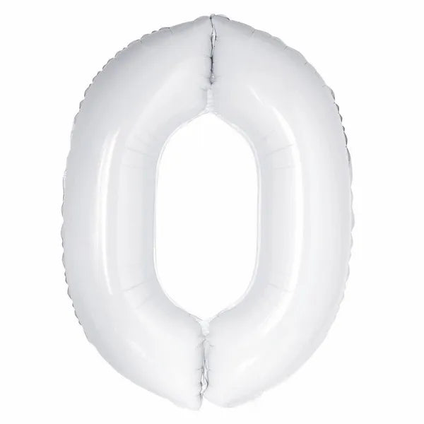 WHITE FOIL 0 BALLOON 86CM