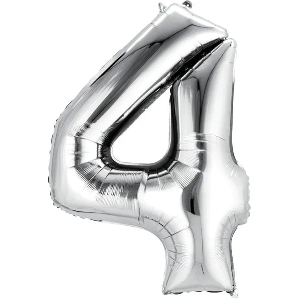 SILVER FOIL 4 BALLOON 86CM