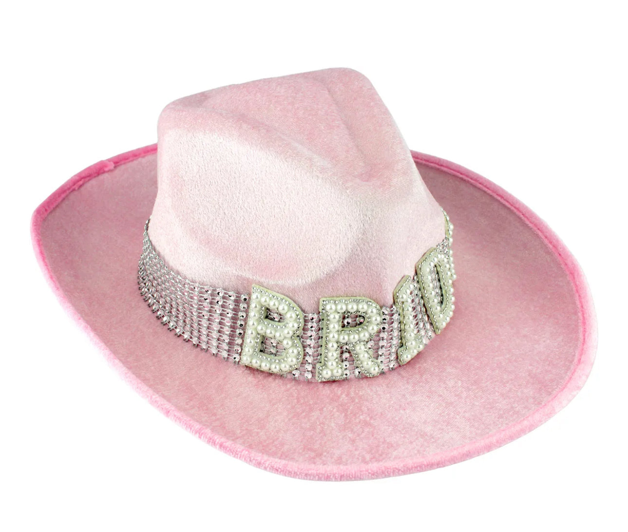 LIGHT PINK BRIDE TO BE RHINESTONE JEWELLED COWBOY HAT