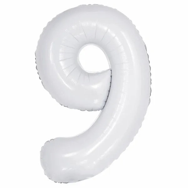 WHITE FOIL 9 BALLOON 86CM
