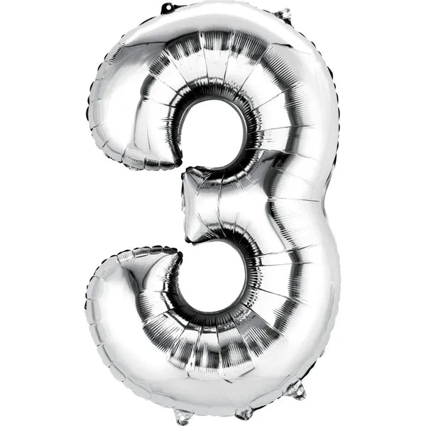 SILVER FOIL 3 BALLOON 86CM