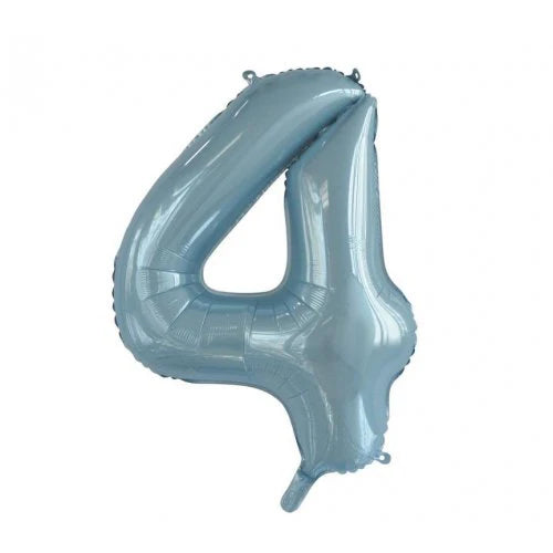 LIGHT BLUE FOIL NUMBER 4 BALLOON 86CM