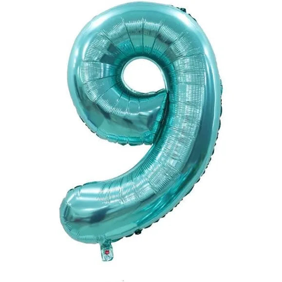 TEAL FOIL 9 BALLOON 86CM