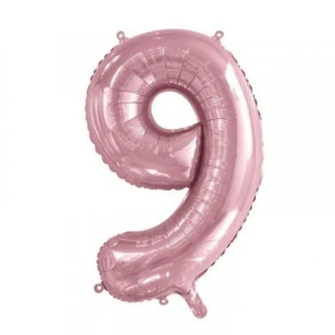 LIGHT PINK FOIL NUMBER 9 BALLOON 86CM