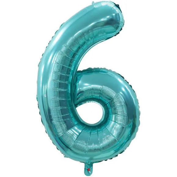 TEAL FOIL 6 BALLOON 86CM
