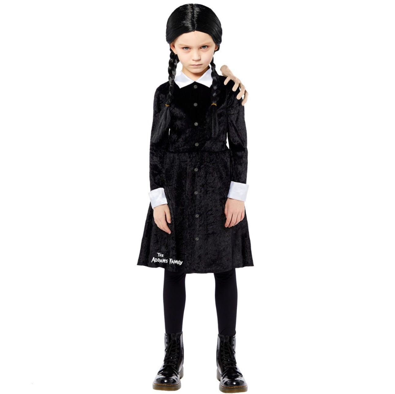 WEDNESDAY ADDAMS KIDS COSTUME (SIZE 8-10 YEARS)