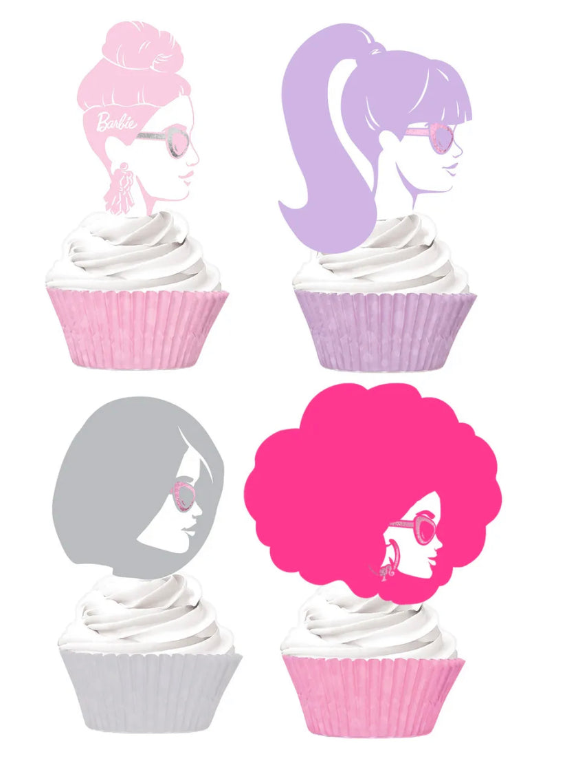 Barbie cupcake toppers
