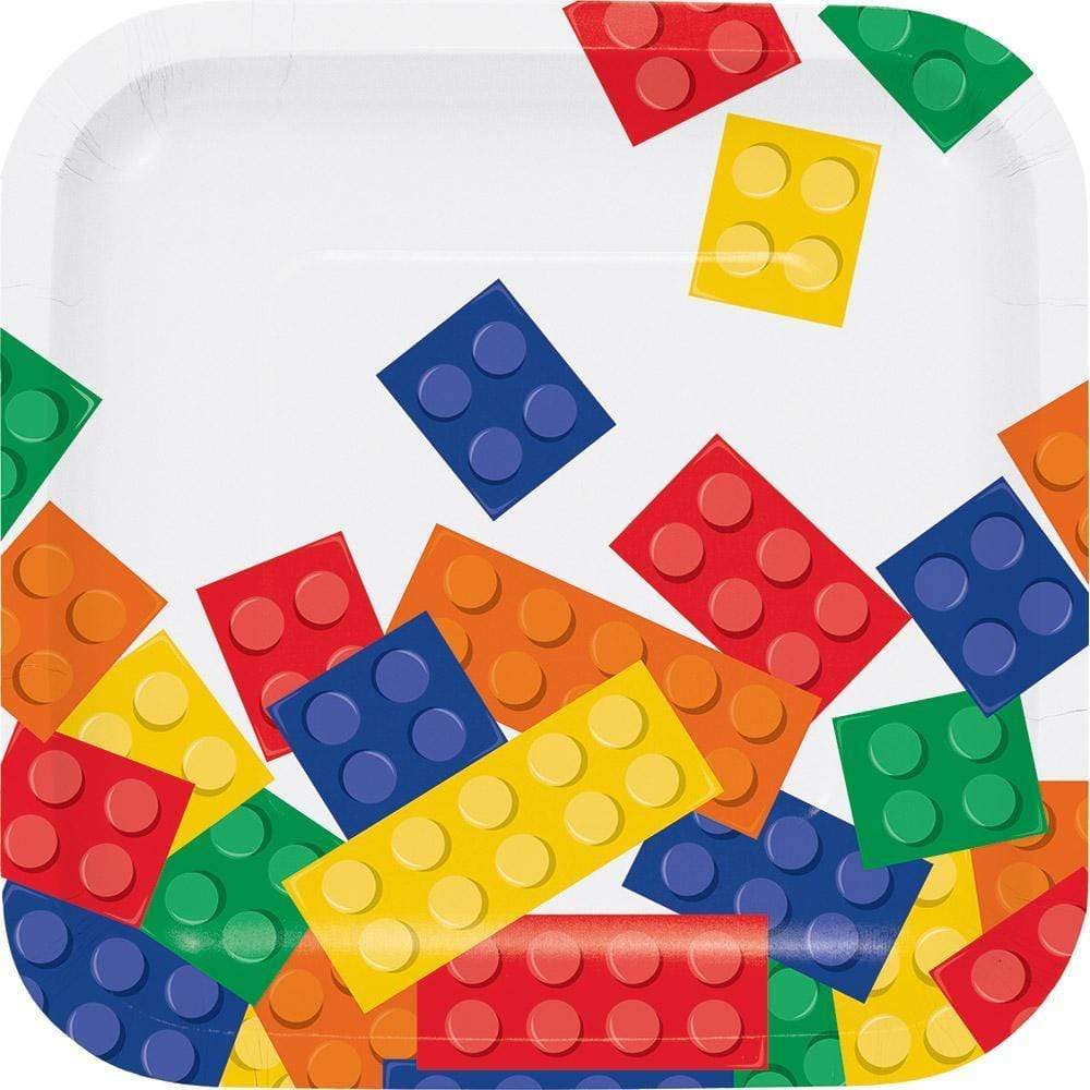 Lego blocks dessert plates