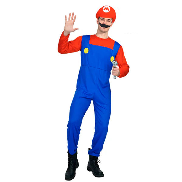 Adult red plumber costume