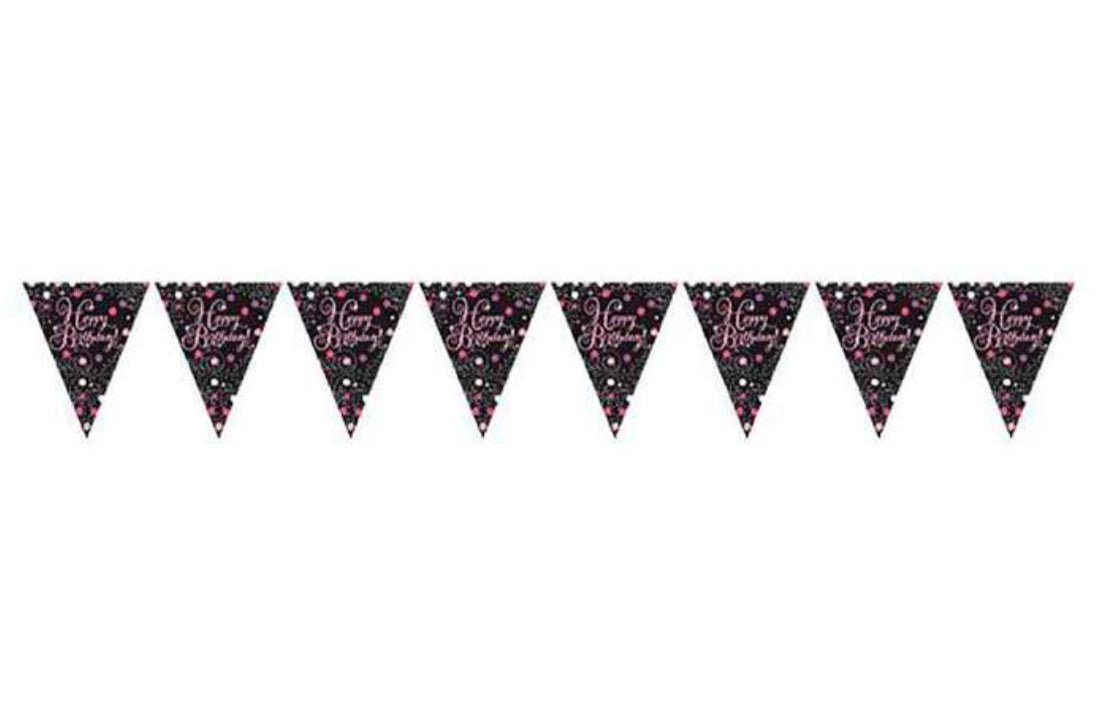 PINK SPARKLING CELEBRATIONS HAPPY BIRTHDAY BUNTING